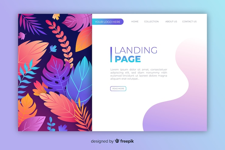 Free Vector flat nature landing page template