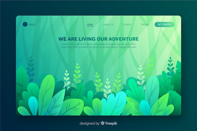 Flat nature landing page template