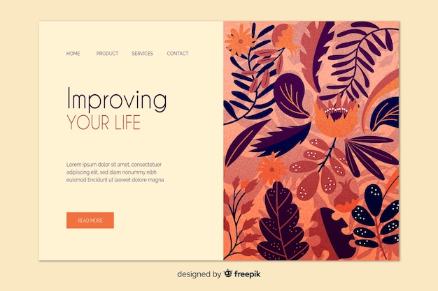 Free vector flat nature landing page template