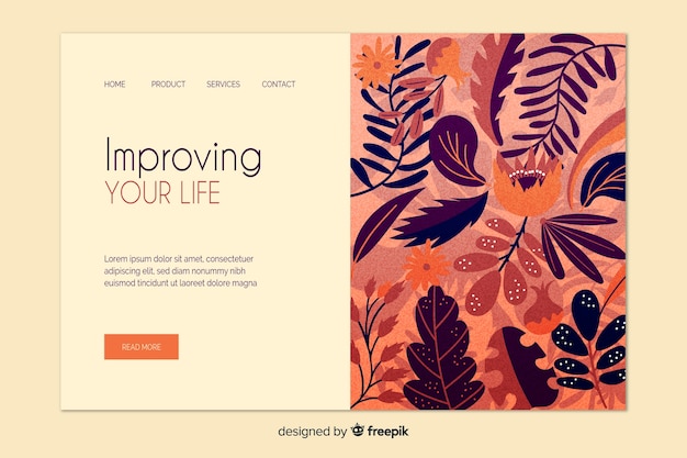 Flat nature landing page template