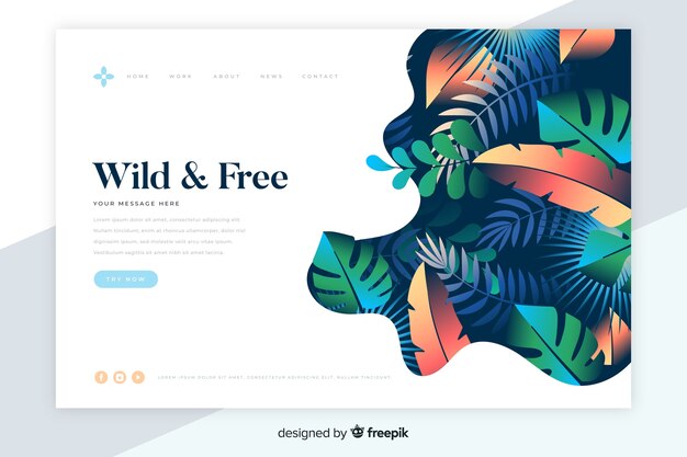 Flat nature landing page template