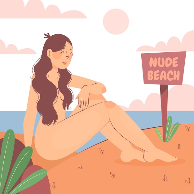 flat naturism concept illustration