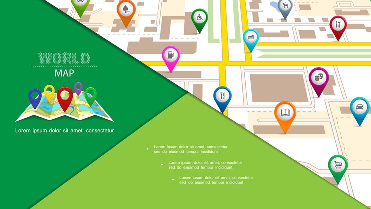 Free Vector flat navigation system composition 