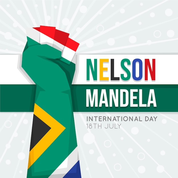 Free vector flat nelson mandela international day illustration