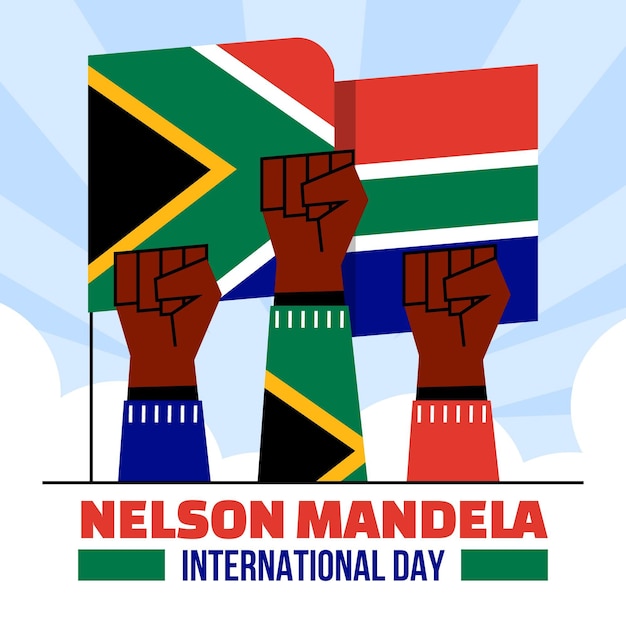 Free vector flat nelson mandela international day illustration