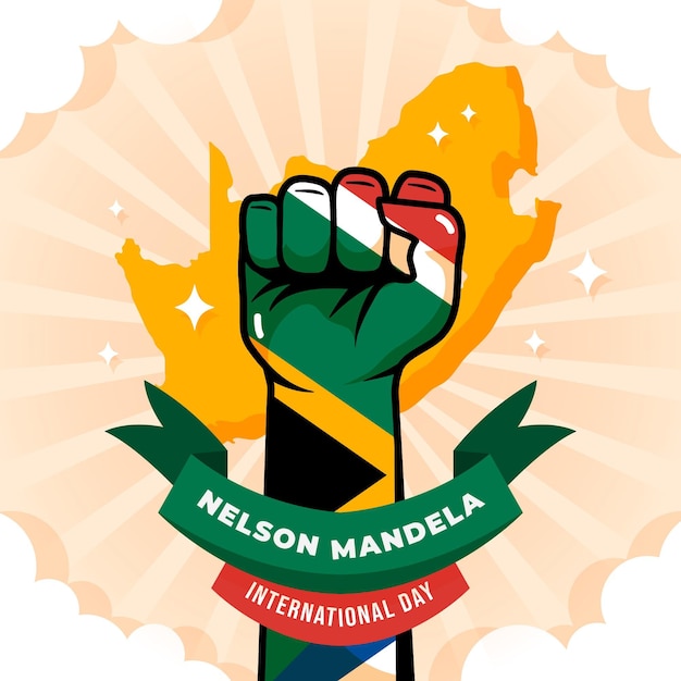 Free vector flat nelson mandela international day illustration