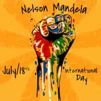 Бесплатное векторное изображение Плоская иллюстрация международного дня нельсона манделы