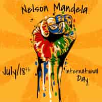 Free vector flat nelson mandela international day illustration