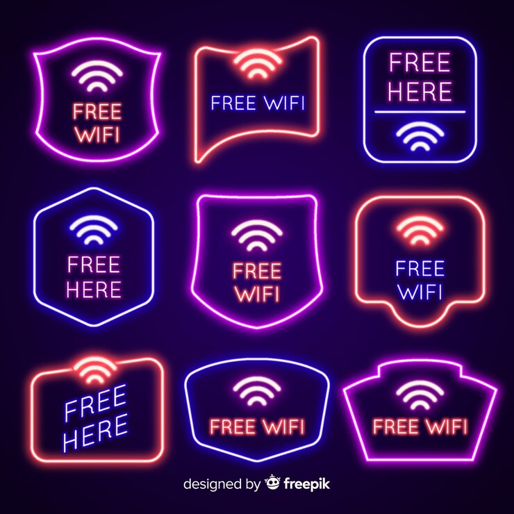 Free Vector flat neon light sign collection