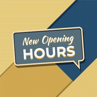 Flat new opening hours sign