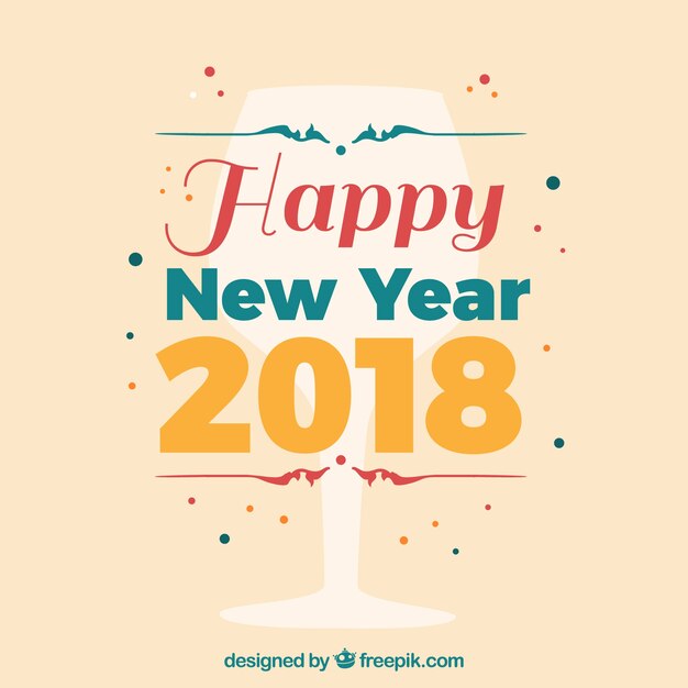 Flat new year 2018 background