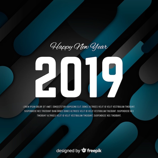 Free vector flat new year 2019 background