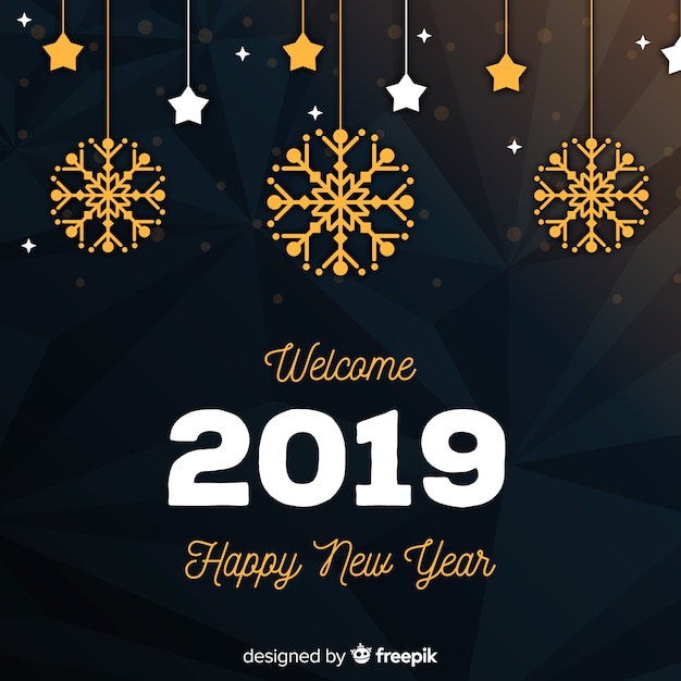 Flat new year 2019 background