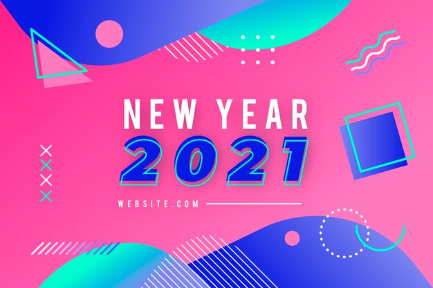 Плоский новый год 2021 фон