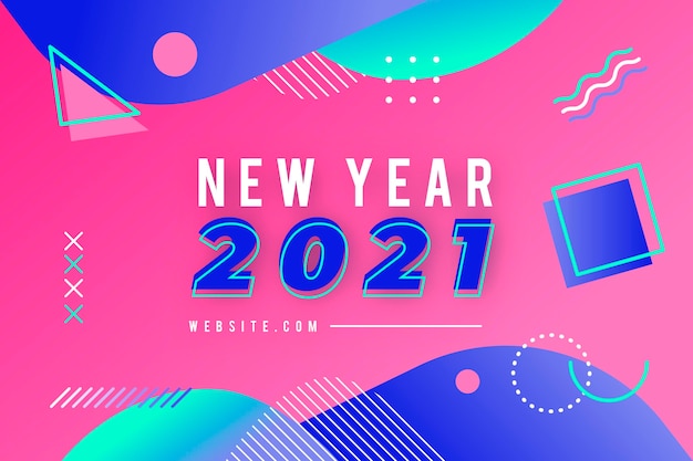 Flat new year 2021 background