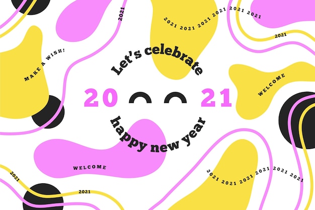 Free vector flat new year 2021 background