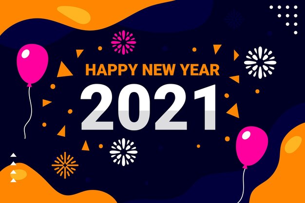 Free vector flat new year 2021 background