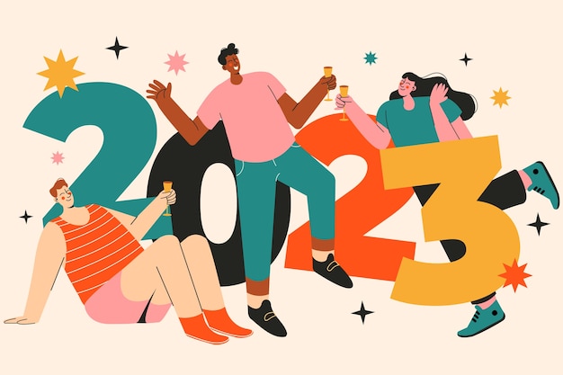 Free vector flat new year eve's illustration