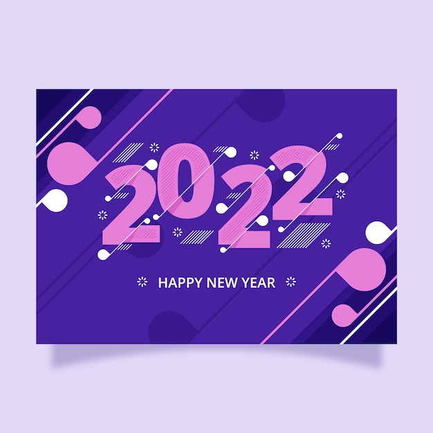 Free vector flat new year greeting card template