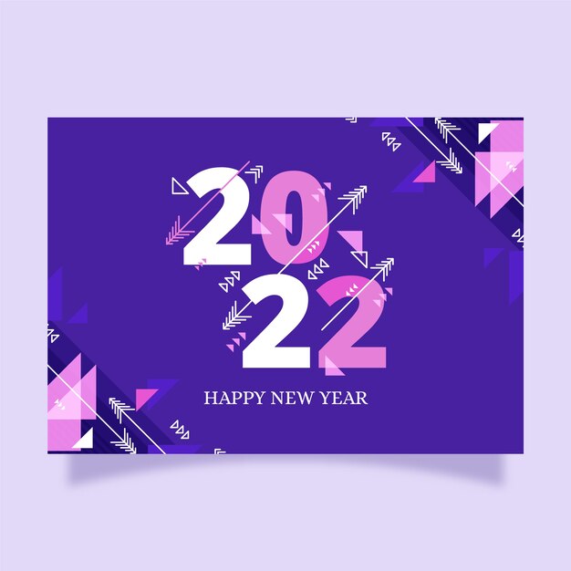 Free vector flat new year greeting card template