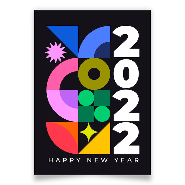 Free vector flat new year greeting card template