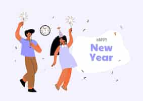 Free vector flat new year illustration