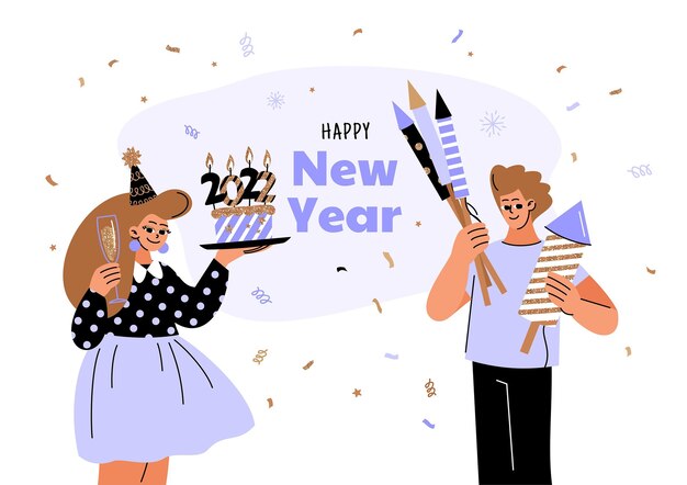 Flat new year illustration