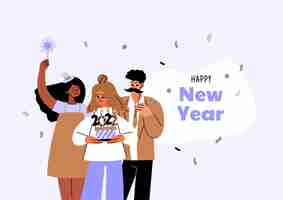 Free vector flat new year illustration