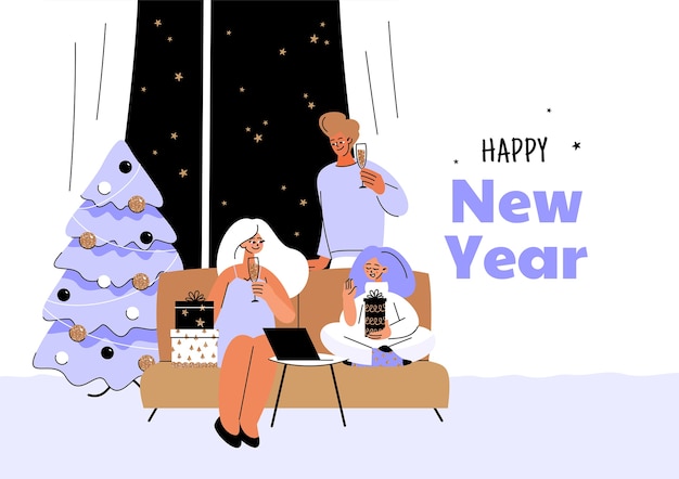 Free vector flat new year illustration