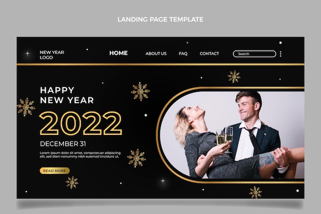 Free vector flat new year landing page template