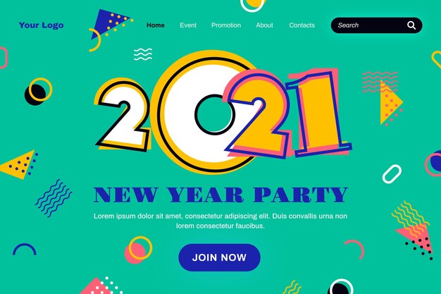 Free vector flat new year landing page