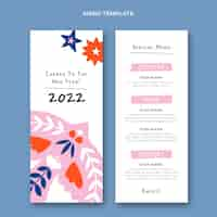 Free vector flat new year menu template