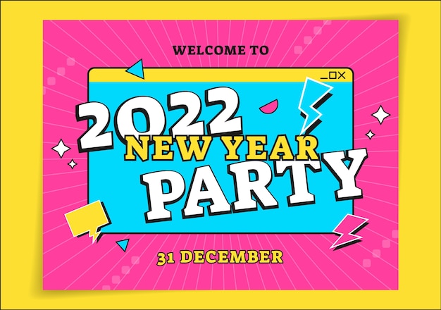 Free vector flat new year photocall template