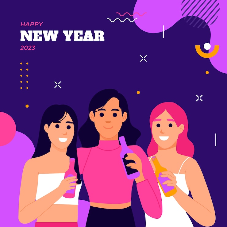 Free Vector flat new year's eve celebration illustration