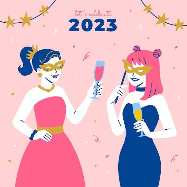 Free Vector flat new year's eve celebration illustration