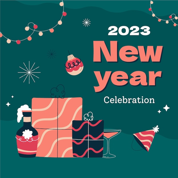 Free vector flat new year's eve celebration illustration