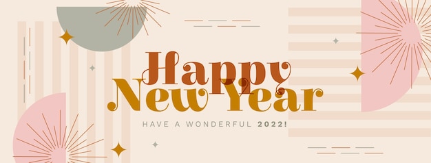 Free vector flat new year social media cover template