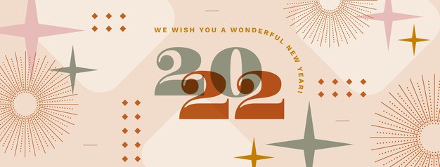 Free vector flat new year social media cover template