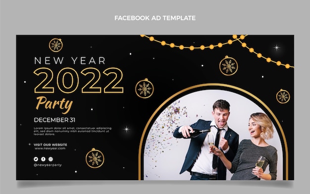 Free vector flat new year social media promo template