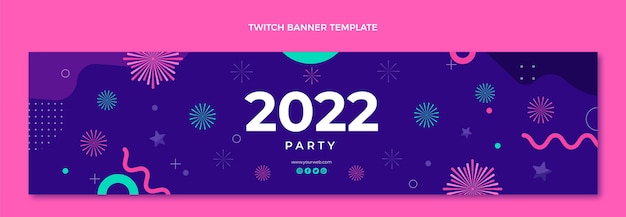 Flat new year twitch banner