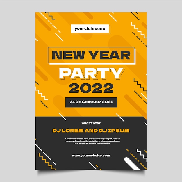 Free vector flat new year vertical poster template