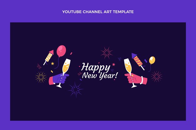 フラット新年のYouTubeチャンネルアート