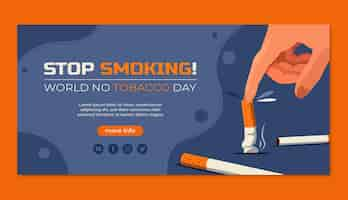 Free vector flat no tobacco day horizontal banner template