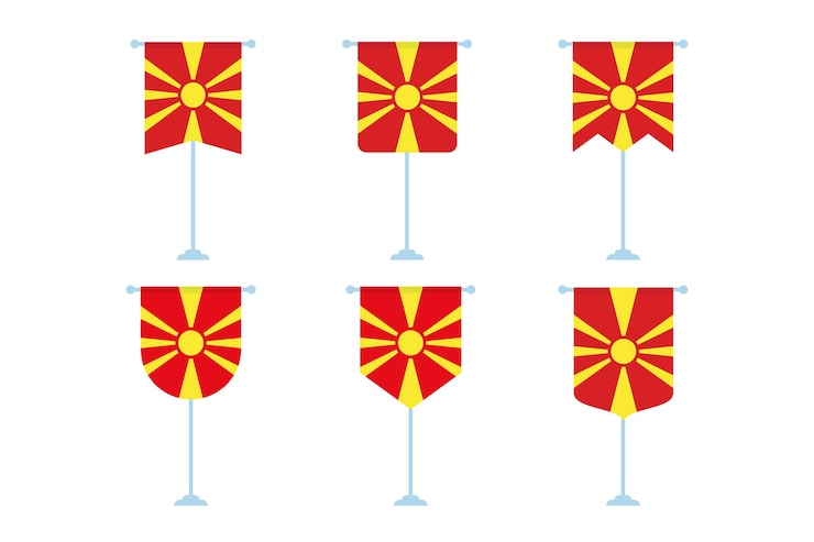 Free Vector flat north macedonia flags