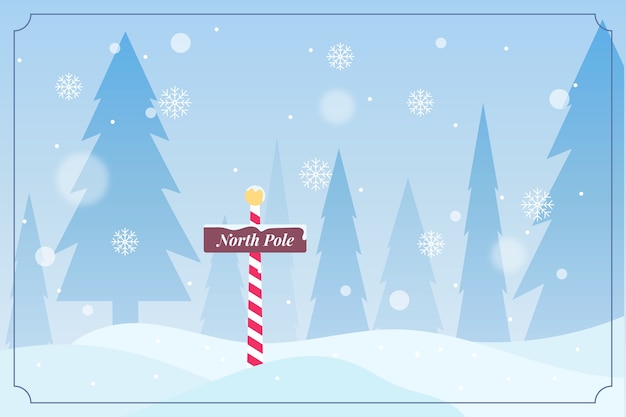 Free vector flat north pole background