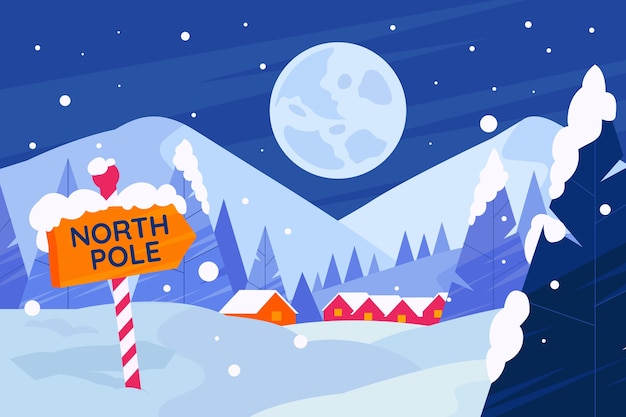 Free vector flat north pole background