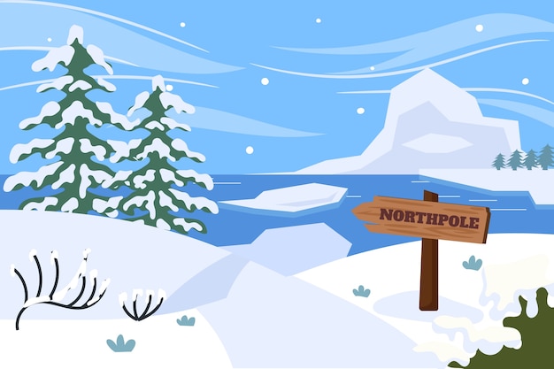 Flat north pole background