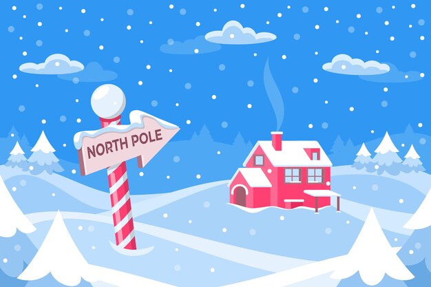 Flat north pole background