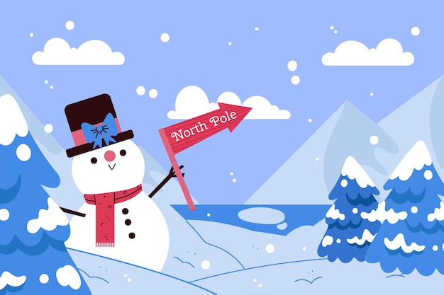 Free vector flat north pole winter background