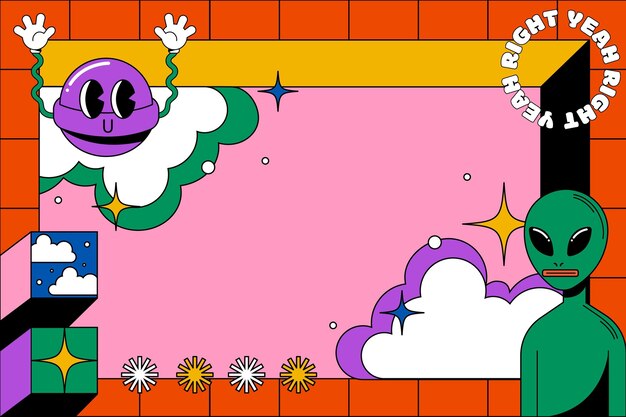 Flat nostalgic 90's background